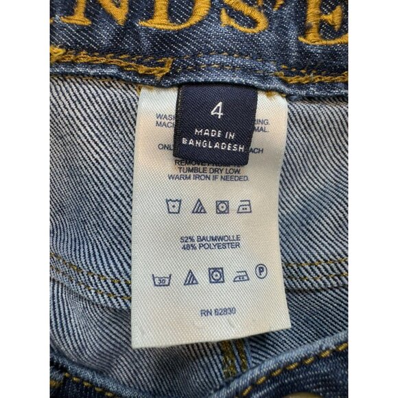 Lands End Womens Straight Jeans Size 4 Blue Denim Medium Wash Low Rise Y2K - Picture 3 of 13